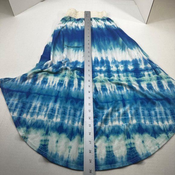 Btween Girl's Size 12 Skirt Hi Low Two Snags On Waistband Tie Die Blue Preowned - Picture 8 of 10
